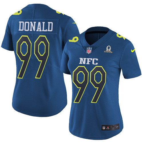 Nike Rams #99 Aaron Donald Navy Women's Stitched NFL Limited NFC Pro Bowl Jersey